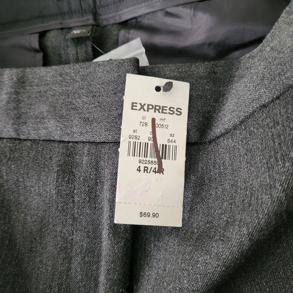 Express Columnist Ankle Pants Womens 4R Gray Mid Rise Fitted Dress Trousers New - Picture 3 of 11